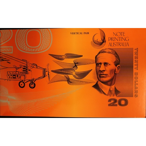 1993 Twenty Dollar Uncut Vertical Pair - Gold Serials