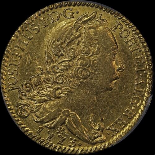 Brazil 1773-R Gold 6,400 Reis / Half-Johanna KM#172.2 PCGS AU55