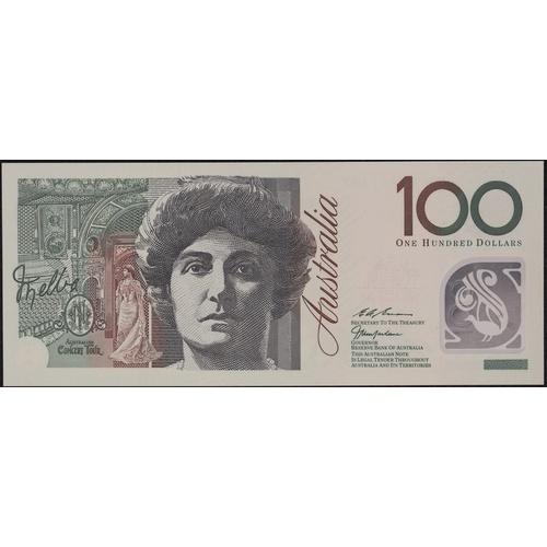 1998 $100 Note MacFarlane/Evans Print Error - Missing Simultan on Reverse R618a Uncirculated