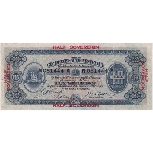 1918 Ten Shilling Cerutty/Collins R3b Fine