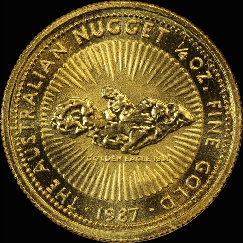 1987 Gold Quarter Ounce Specimen Coin Golden Eagle Nugget