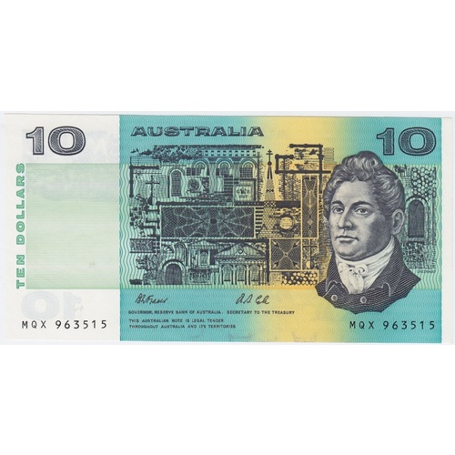 1991 $10 Note Paper Fraser/Cole Without PIL R313b Uncirculated
