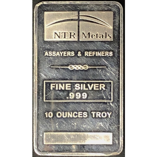 NTR Metals Silver 10 Ounce Ingot 99.99% Pure