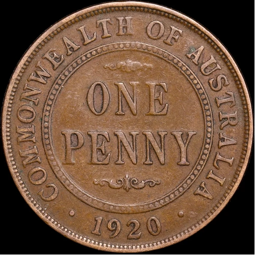 1920 Penny Dot Above Top Scroll Very Good