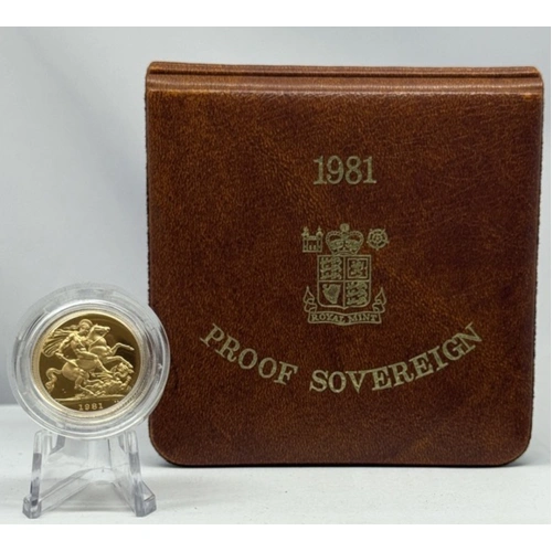 1981 Gold Proof Sovereign In Presentation Case