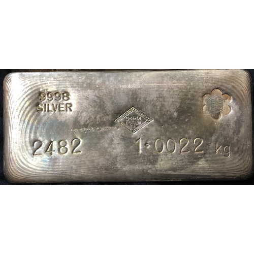 SR Mitchell Silver One Kilo Cast Ingot 99.98%