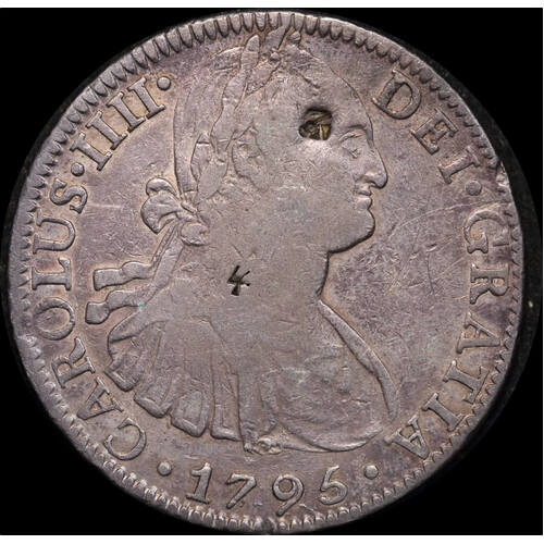 Mexico 1795 Silver 8 Reales KM# 109 Chopmarks good Fine