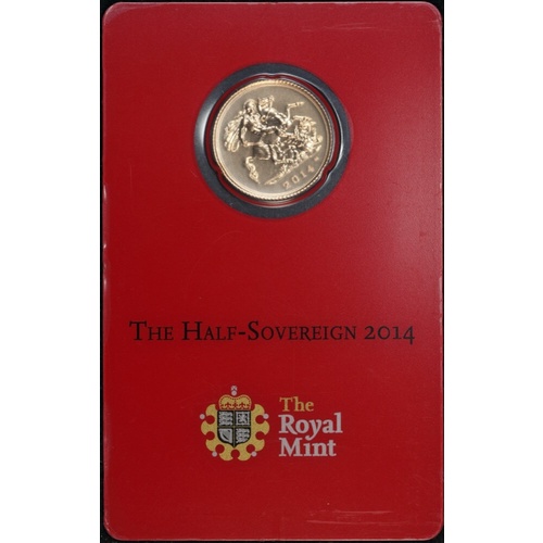 India 2014 Gold Half Sovereign KM# 303 Choice Uncirculated