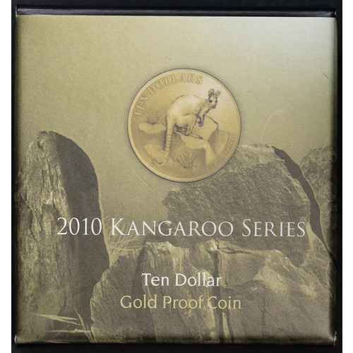 2010 Ten Dollar Gold Proof Coin Kangaroo Yellow-Footed Rock Wallaby