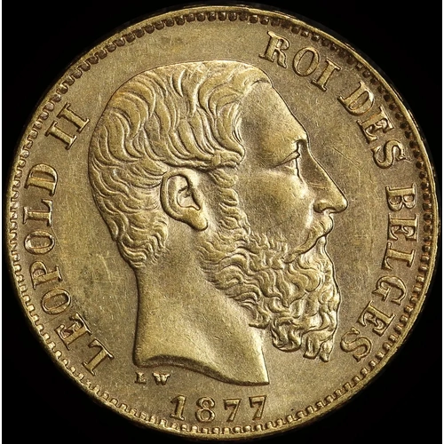 Belgium 1877 Gold 20 Francs KM#37 Uncirculated