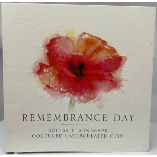 2015 2 Dollar Remembrance Day In Folder C Mintmark