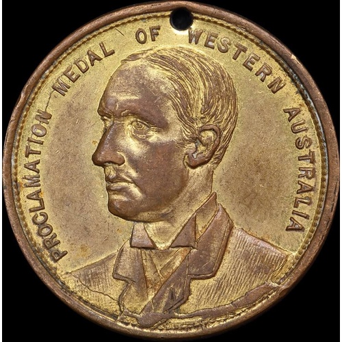 Western Australia 1890 Gilt Commemorative Medal Proclamation of WA Responsible Government C# 1890/4