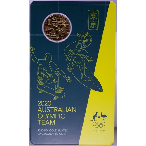 2020 Gold Plated 50 Cent Uncirculated Coin Olympic Team