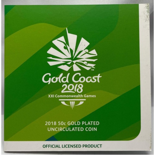 2018 Gold Plated 50 Cent Uncirculated Coin Gold Coast Commonwealth Games