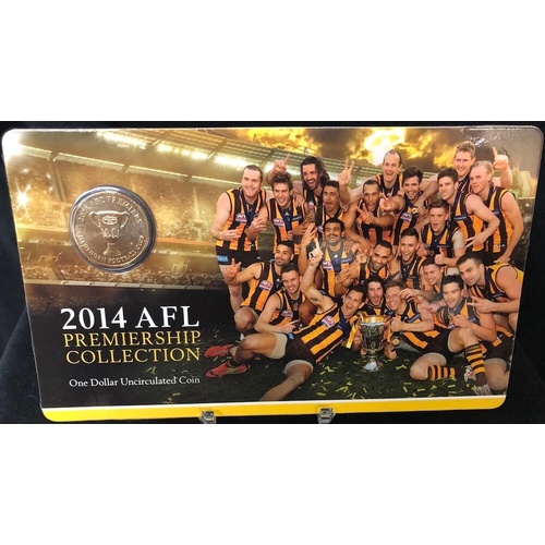 2014 1 Dollar Uncirculated Coin AFL Premiership Hawthorn