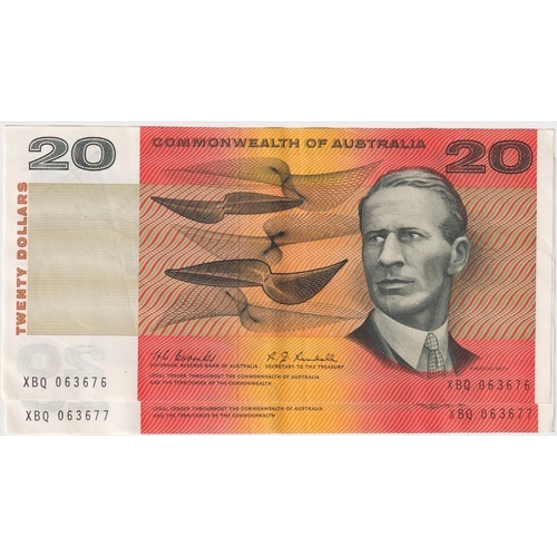 1968 $20 Note Consecutive Pair Coombs/Randall R402 EF