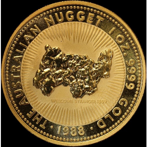 1988 Gold One Ounce Specimen Coin Welcome Stranger Nugget