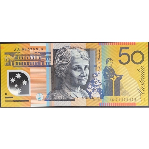 2009 $50 Note Stevens/Henry AA09 First Prefix R521cF Uncirculated