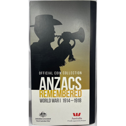 2015 14 Coin Set Anzacs Remembered Complete in Folder