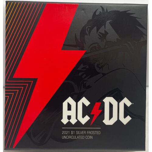 2021 Silver 1 Dollar Frosted Uncirculated Coin AC/DC