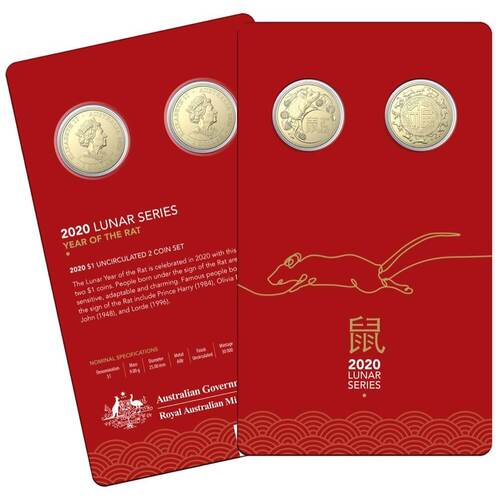 2020 $1 Uncirculated 2 Coin Set Year of the Rat
