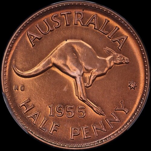 1955 Perth Proof Copper Pair Penny and Halfpenny PCGS 62RD