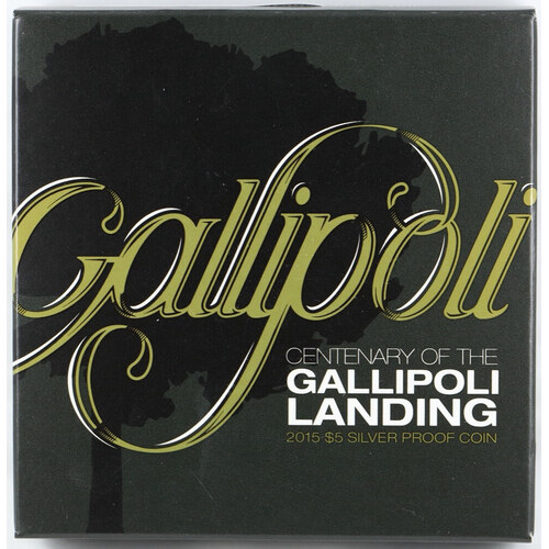 2015 Silver 5 Dollar Proof Coin Gallipoli Landing Centenary