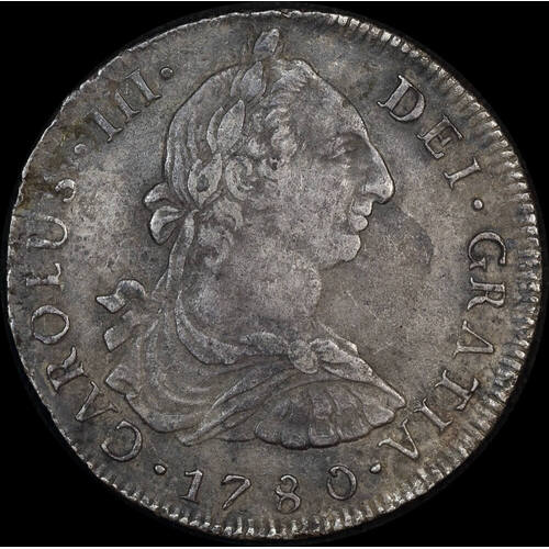 Peru 1780 Silver 8 Reales Ex Rapid shipwreck KM# 78 good Fine