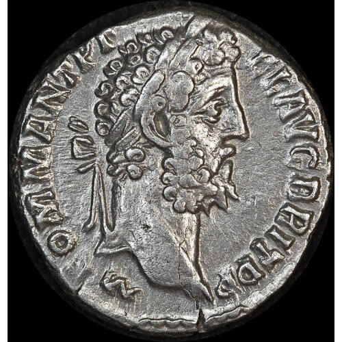 Ancient Rome (Imperial) 177 ~ 192 AD Commodus Silver Denarius Emperor seated RIC 212 good VF