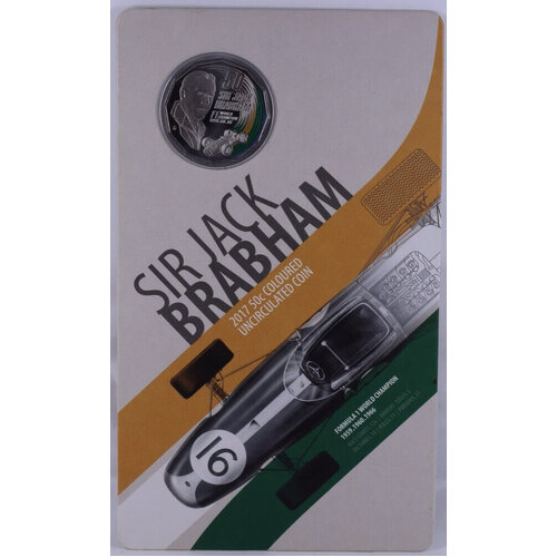 2017 50 Cent Coloured Uncirculated Coin Sir Jack Brabham