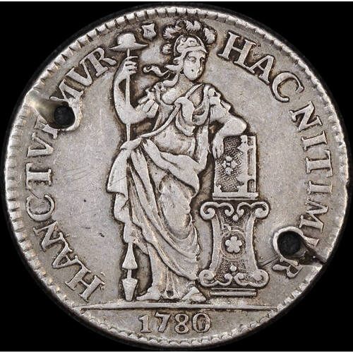 Netherlands (Utrecht) 1780 Silver Guilder 102.3 Holed Very Fine