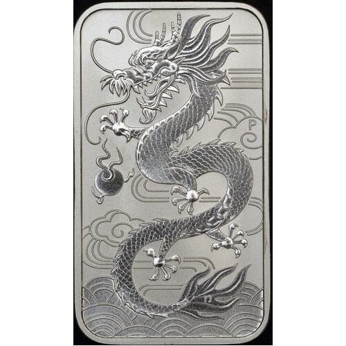 2018 Silver 1 Ounce Rectangular Bullion Coin Lunar Dragon