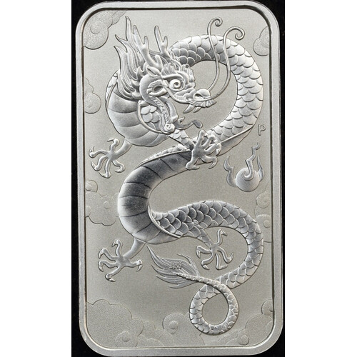 2019 Silver 1 Ounce Rectangular Bullion Coin Lunar Dragon