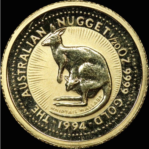 1994 Gold 1/20oz Uncirculated Coin - Kangaroo Nugget