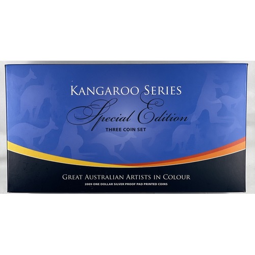 2009 Silver One Dollar Proof Coin Kangaroo Series - Great Australian Artists in Colour