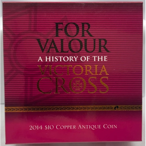 2014 Antique Copper 10 Dollar Proof Coin For Valour - A History of The Victoria Cross