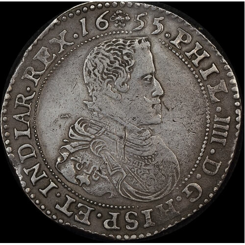 Spanish Netherlands (Brabant) 1655 Silver Dukaton ex Zuytdorp shipwreck VH 642.BS Very Fine