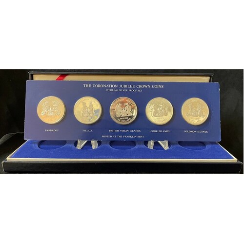 Franklin Mint 1978 Silver Jubilee Proof Crown Coin Set
