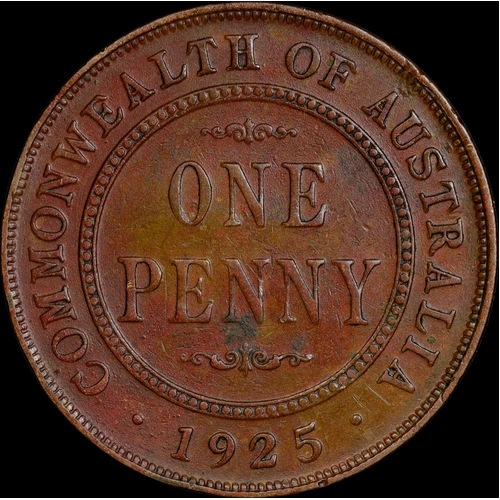 1925 Penny Broken N Variety Very Fine