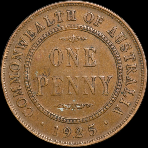 1925 Penny Broken N Variety Very Fine