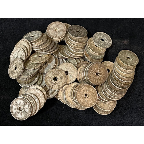 Bulk Lot of 100 New Guinea Silver Shillings (1938 ~ 1945)