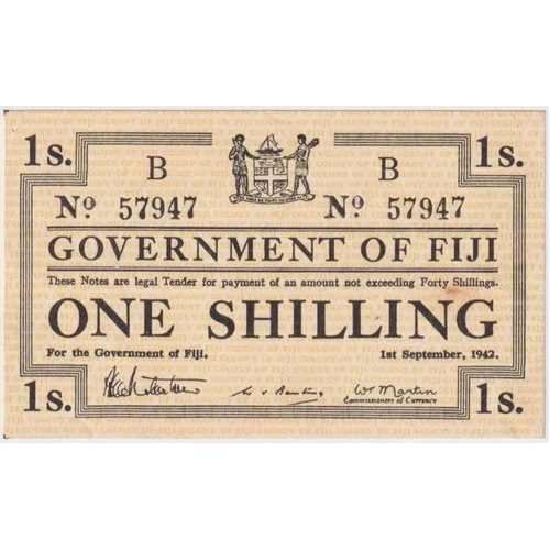 Fiji 1942 One Shilling P# 48a Extremely Fine