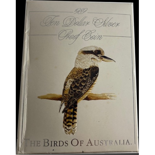 1989 Silver 10 Dollar Proof Coin Birds of Australia Kookaburra