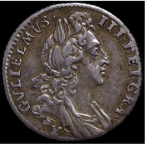 1696 Silver Sixpence William III S#3525 Very Fine