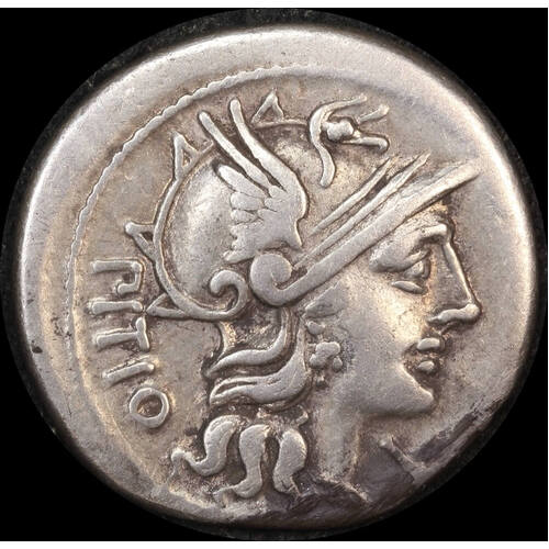 Ancient Rome (Imperial) 148 BC L. Sempronia Pitio Silver Denarius Dioscuri  Crawford 216/1 Very Fine