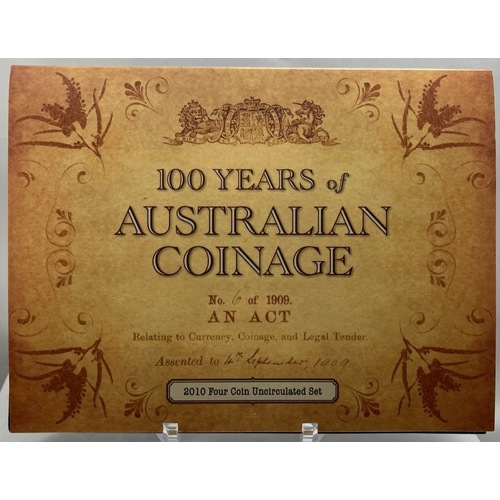 2010 1 Dollar Uncirculated 4 Coin Set 100 Years of Coinage