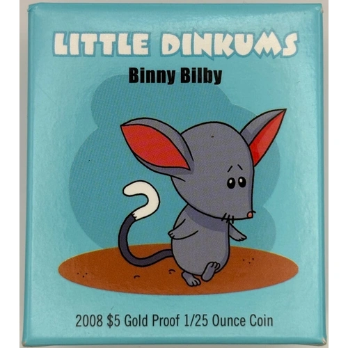 2008 Gold $5 Proof Little Dinkums - Binny Bilby