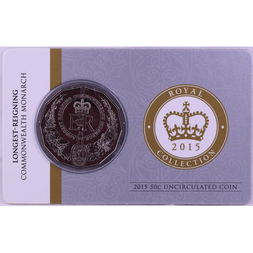 2015 50 Cent Uncirculated Coin Longest Reigning Monarch