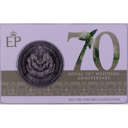 2017 50 Cent Uncirculated Coin Royal 70th Wedding Anniversary