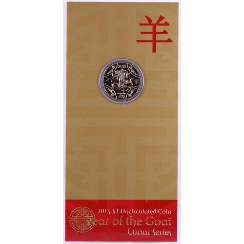 2015 1 Dollar Uncirculated Coin Lunar Year of the Goat